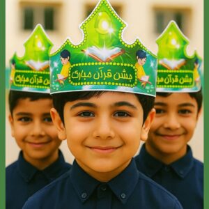 تاج خوشرنگ و جذاب ویژه جشن قرآن، مناسب برای پسران عزیز