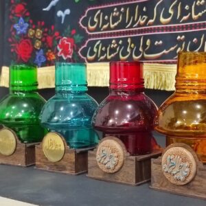 فانوس شمعی فاطمی – مدل سفالی و مولتی طلایی (همراه با جعبه و شمع وارمر)